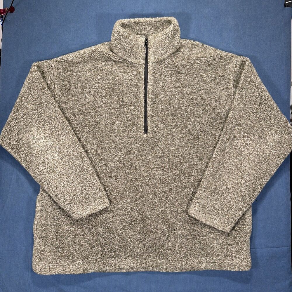 Vintage Black Ice 1/4 Zip Mens XL Green Fuzzy Pullover USA 90s Gorpcore Hiking